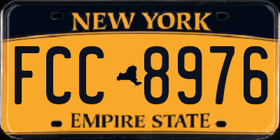 NY license plate FCC8976