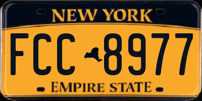 NY license plate FCC8977