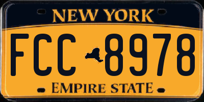 NY license plate FCC8978
