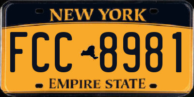 NY license plate FCC8981