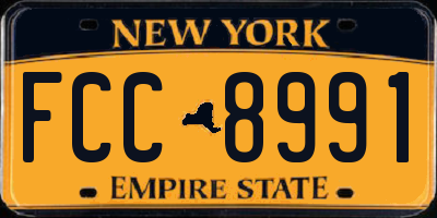 NY license plate FCC8991