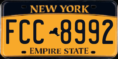 NY license plate FCC8992
