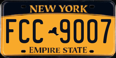 NY license plate FCC9007