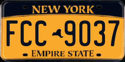 NY license plate FCC9037