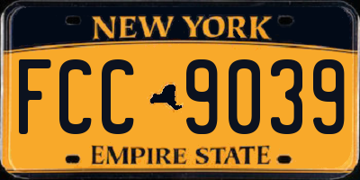 NY license plate FCC9039