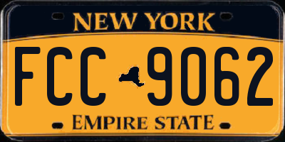 NY license plate FCC9062