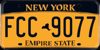 NY license plate FCC9077