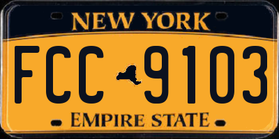 NY license plate FCC9103