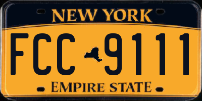 NY license plate FCC9111