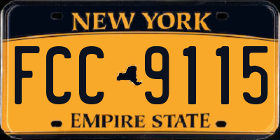NY license plate FCC9115