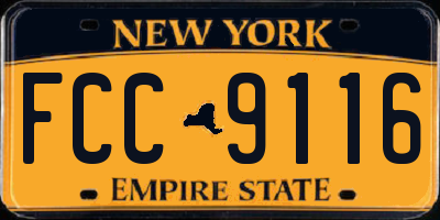 NY license plate FCC9116