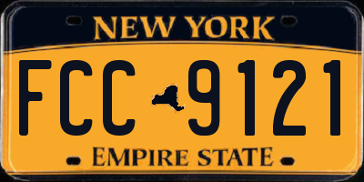 NY license plate FCC9121