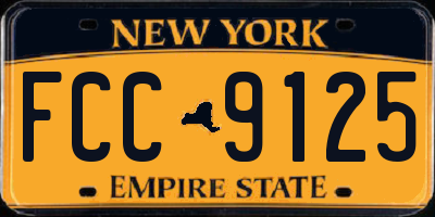 NY license plate FCC9125