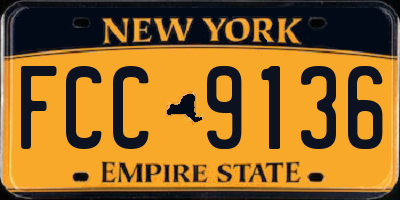 NY license plate FCC9136