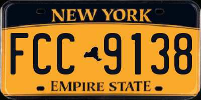 NY license plate FCC9138