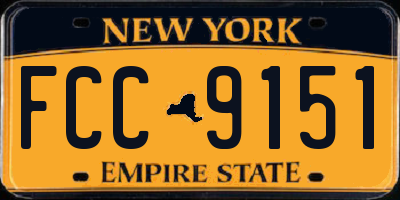 NY license plate FCC9151