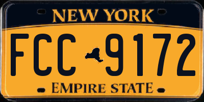 NY license plate FCC9172