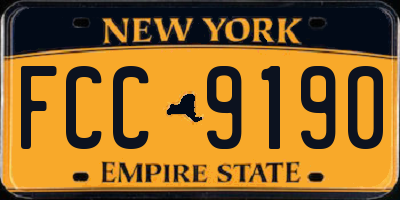 NY license plate FCC9190