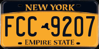 NY license plate FCC9207