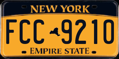 NY license plate FCC9210