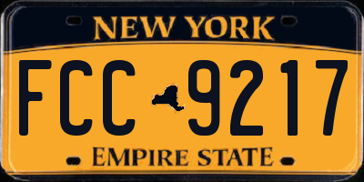 NY license plate FCC9217
