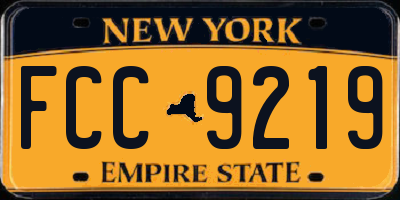NY license plate FCC9219