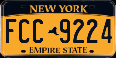 NY license plate FCC9224