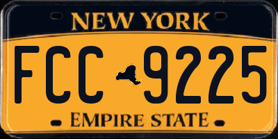 NY license plate FCC9225