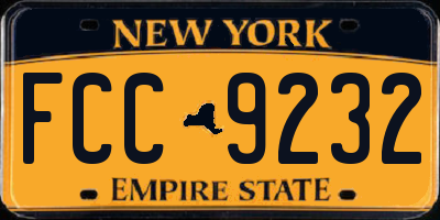 NY license plate FCC9232