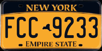 NY license plate FCC9233