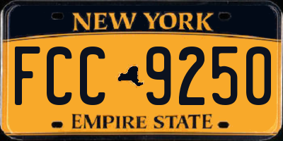 NY license plate FCC9250