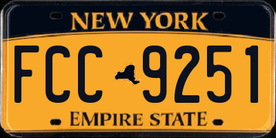 NY license plate FCC9251