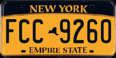 NY license plate FCC9260