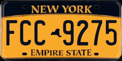 NY license plate FCC9275