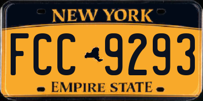 NY license plate FCC9293