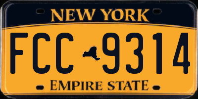 NY license plate FCC9314
