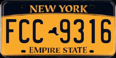 NY license plate FCC9316