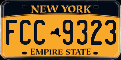 NY license plate FCC9323