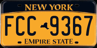NY license plate FCC9367
