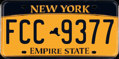 NY license plate FCC9377