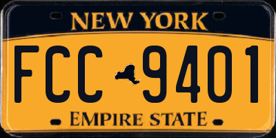 NY license plate FCC9401