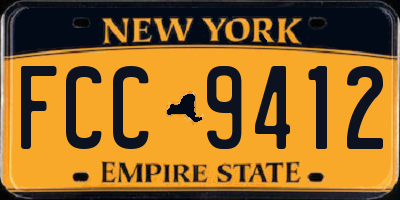 NY license plate FCC9412