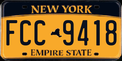 NY license plate FCC9418