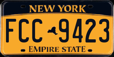 NY license plate FCC9423