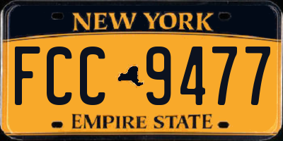 NY license plate FCC9477