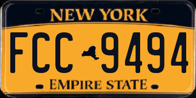 NY license plate FCC9494