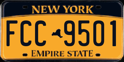 NY license plate FCC9501