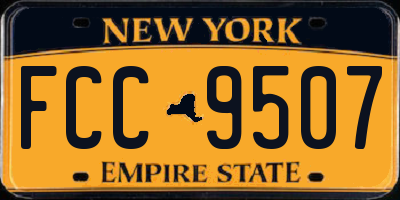 NY license plate FCC9507