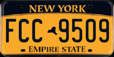 NY license plate FCC9509