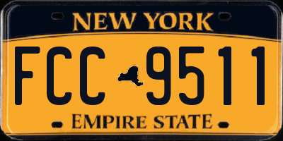 NY license plate FCC9511